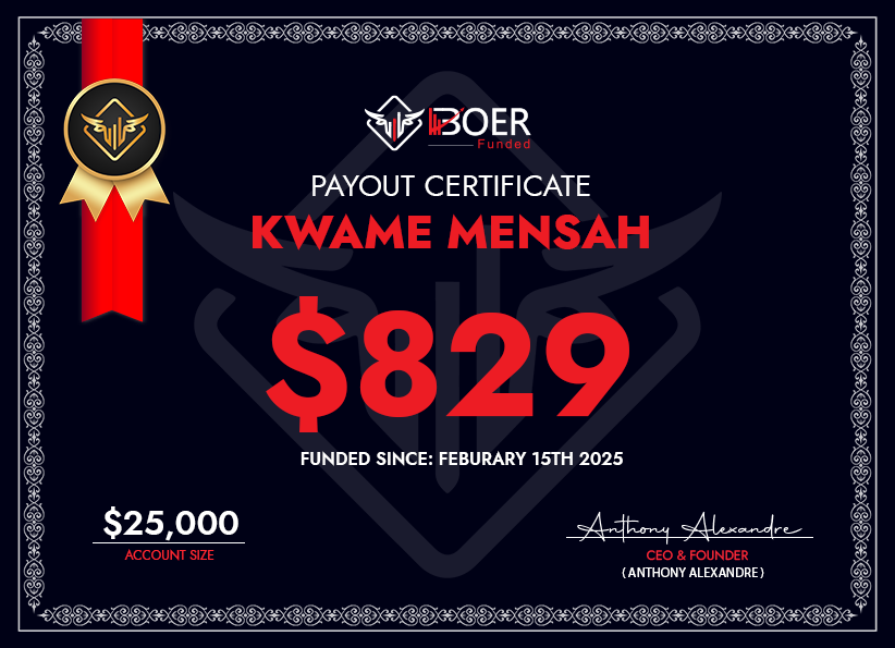 Kwame Mensah's Payout Certificate